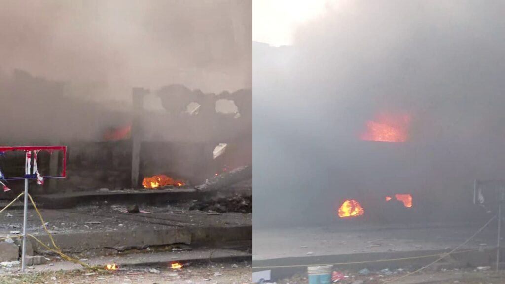 Thrissur railway station parking fire